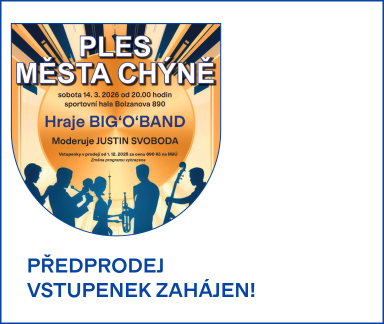 Spuštěn předprodej vstupenek na PLES MĚSTA CHÝNĚ 2026